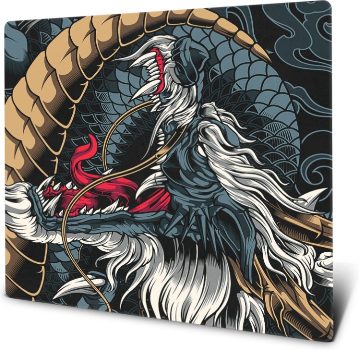Glyss Dragon glass mousepad, ukiyo-e dragon print